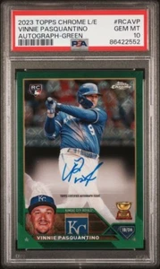2023 Topps Chrome Logofractor Green Refractor Vinnie Pasquantino Auto /99 PSA 10 - Picture 1 of 2