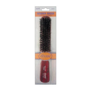 Annie Wooden Club Wave Brush 100% Soft Boar Bristles Long Handle 2091 - Picture 1 of 2