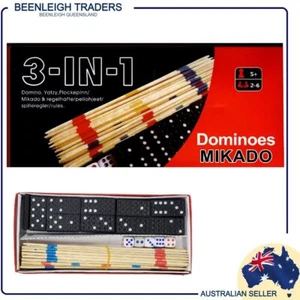 Travel Games PICK UP STICKS MIKADO, DIMINOIES, DICE 3 Classic Games Brand New - Picture 1 of 7