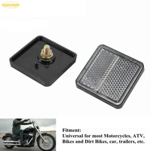2x Square White Reflectors Universal Motorcycles ATV Dirt Bike Trailer ECE / SAE - Picture 1 of 6