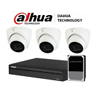 DAHUA 6MP 4 Channel NVR Security 3 Camera KIT Turret DH-IPC-HDW3666EMP