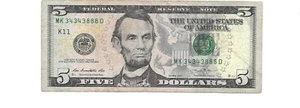 2013 $5. DOLLAR NOTE FROM DALLAS, TX. WITH FANCY NUMBER ( 34343888 ) GREAT BILL. - Picture 1 of 2