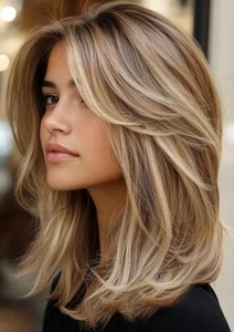 Dunkles Aschbraun mit Highlights Echthaar Lace Front Perücken für Frauen 13x4 - Bild 1 von 3