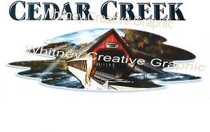Cedar Creek Covered Bridge RV LOGO Graphic decal lettering vinyl sticker 30"x66" - Picture 1 of 1