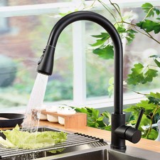 Miscelatore rubinetto cucina lavello nero estraibile monocomando canna alta