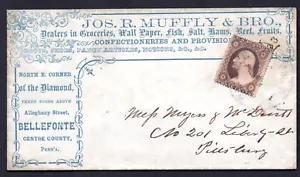 US 1853 SCOTT #26 TIED BELLEFONTE, PA. TO PITTSBURG - Picture 1 of 2