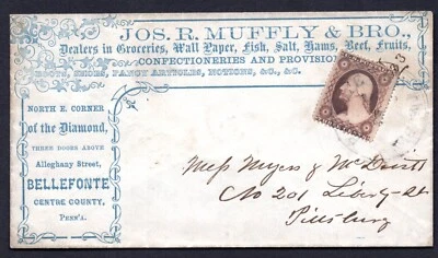 US 1853 SCOTT #26 TIED BELLEFONTE, PA. TO PITTSBURG - Image 1 of 2