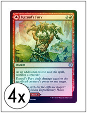 4x Foil Kazuul's Fury, Zendikar Rising, Magic the Gathering MTG