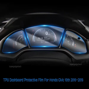 TPU Dashboard Protect Film For Honda Civic 10th 16-19 Navigation Display Sticker - Picture 1 of 10