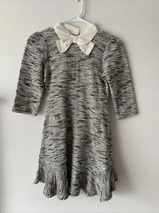 Janie And Jack Black and White Boucle Dress Girls Size 10 New - Picture 1 of 11