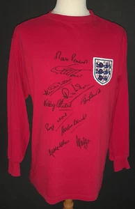 England 1966 World Cup Shirt Signed x 10 Ball Banks Charlton etc COA Photo Proof - Picture 1 of 3
