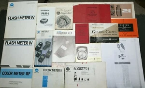 14 Original Manuals & Brochures + 2 Copies For Minolta & Gossen Light Meters See - Picture 1 of 1