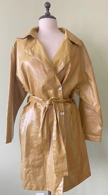 vtg babette san francisco linen coated rain coat sz Xsmall - Image 1 of 4