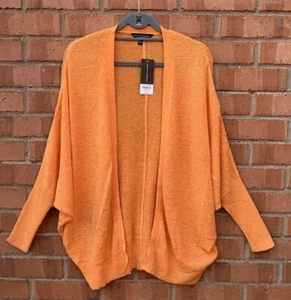 Dorothy Perkins Size M Medium 12-14 Orange Thin Knit Open Front Cardigan BNWT