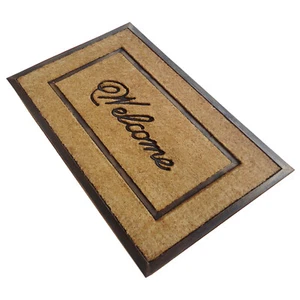 Outdoor Mat Picture Frame Welcome Rubber Coir Doormat 22" x 36" - Accentuary - Picture 1 of 5