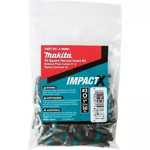 Makita A-9893 Impactx 3 Incasso quadrato 1? Inserto bit, confezione da 50, sfuso - Foto 1 di 4