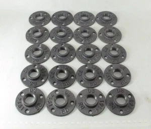 1" Floor Flanges 20pcs Cast Iron Industrial Steampunk Shelf Wall Mount Pipe - Picture 1 of 5