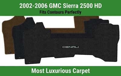 Alfombrilla delantera Lloyd Luxe para GMC Sierra 2500 HD del 02-06 con Denali 4 plateada sobre negra Foto 1 de 4