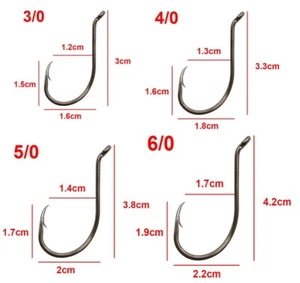 100 ganci da pesca 3/0 - 4/0 - 5/0 - 6/0 - basso merluzzo salmone - stile polpo - Foto 1 di 4