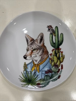 West Elm Rachel Kozlowski Dapper Animal Collection Coyote Salad Plate - Image 1 of 4