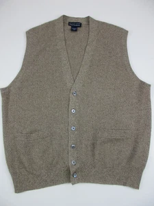 Hombres Mediano Paul Fredrick 100% Cachemira 2 Capas Cárdigan Suéter Chaleco - Imagen 1 de 6