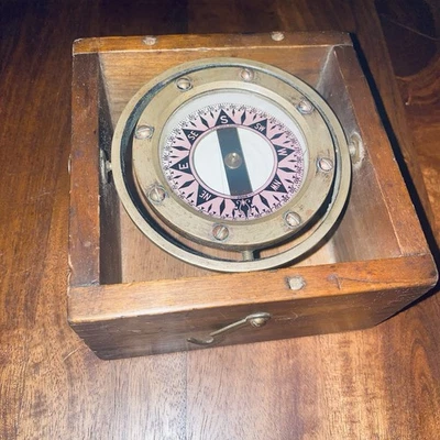 ANTIGUO DIRIGO EUGENE H. SHERMAN TARJETA SECA BARCO BRÚJULA MARÍTIMA SEATTLE Foto 1 de 4