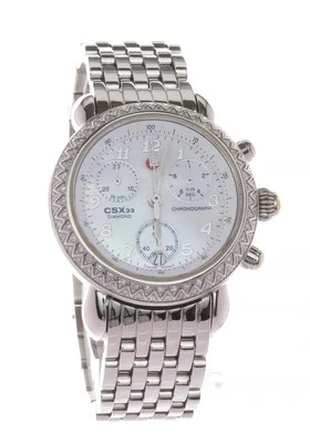 DISPLAY MODEL MICHELE CHRONOGRAPH DIAMOND MOTHER OF PEARL CSX33 WATCH MW03B01 - Image 1 of 4
