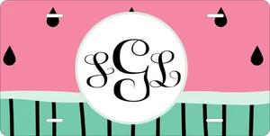 Watermelon Custom Monogram License Plate Car Motorcycle Bike Key Chain - Picture 1 of 4