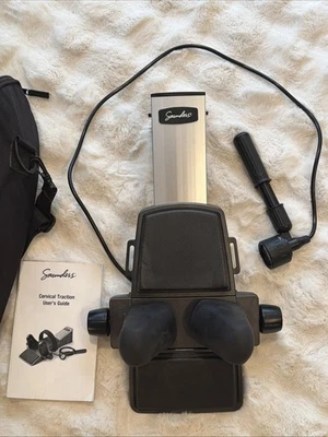 Dispositivo de cuello de tracción cervical Saunder con bomba, bolsa de transporte y guía del usuario Foto 1 de 4