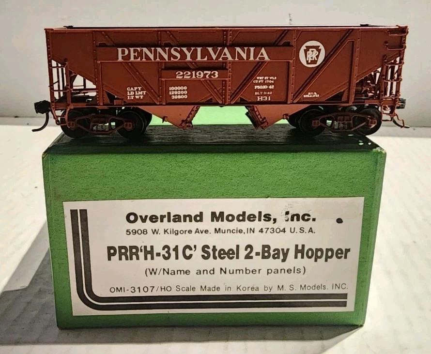 Overland Models HO Scale Brass H-31 C' 2 Bay Hopper Pennsylvania #221973 - Image 1 of 4