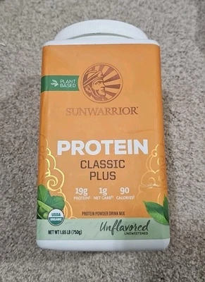SunWarrior Classic Plus - Organic Plant-Based Protein Unflavored 1.65 lb Exp9/26 - Image 1 of 2