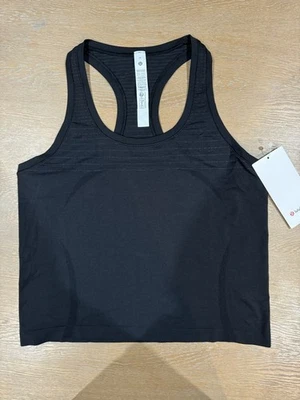 Camiseta sin mangas Lululemon Swiftly Tech espalda cruzada 2.0 hasta la cintura rayas brillantes TALLA 10 NUEVA CON ETIQUETAS Foto 1 de 4
