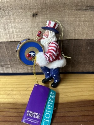 Vtg. Possible Dreams Clothtique PATRIOTIC SANTA Christmas Ornament - Изображение 1 из 4