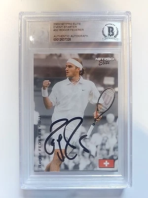 Roger Federer Tennis 2003 Net Pro Elite Starter Card #S2 Signed Auto Beckett BAS - Image 1 of 2