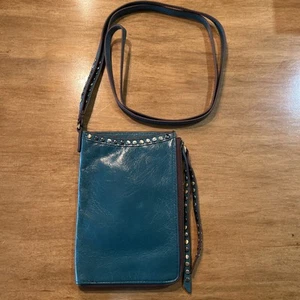 HOBO türkis grün Leder Geldbörse Handy Umhängetasche - Bild 1 von 11