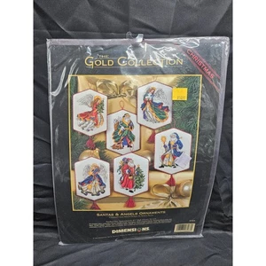 Dimensions Gold Collection SANTAS & ANGELS Ornaments Counted Cross Stitch Kit - Bild 1 von 3