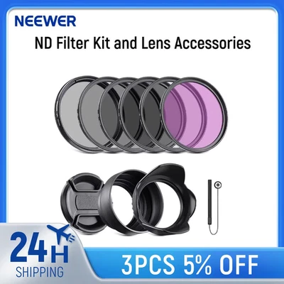 ND Filter Kit and Lens Accessories ND2 ND4 ND8 UV FLD CPL Circular Polarizing Fi - Image 1 of 4