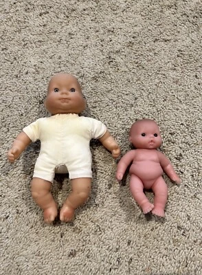 LOT of 2 BERENGUER BABIES 5" & 7.75" MINI SMALL BABY DOLLS Cloth Vinyl CUTE Z23 - Image 1 of 4