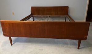 Vintage Mid-Century Danish Modern Teak Bed Frame (mattress size "Short Queen")