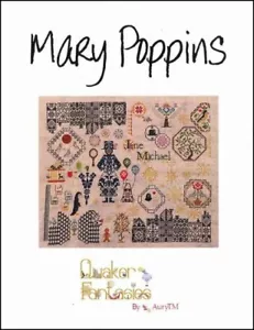 Mary Poppins Quaker Fantasies Counted Cross Stitch Pattern Leaflet by AuryTM - Picture 1 of 1