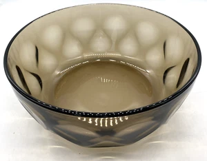 Vintage Pyrex Kaminschale Träne Daumenabdruck Bernstein Braun Rauchglas 10" - Bild 1 von 9