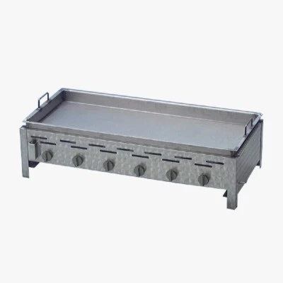 Edelstahl  Partygrill Gasgrill 6 flammig mit Pfanne H: 6 cm 114 x 53 x 27 cm - Bild 1 von 4