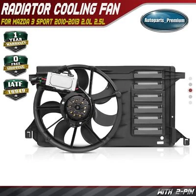 Ventilador de radiador individual con conjunto de cubierta con controlador para Mazda 3 Sport 2010-2013 Foto 1 de 4