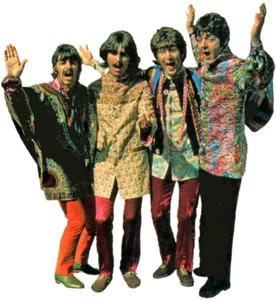 Calcomanía adhesiva The Beatles años 60 tiro MAGICAL MYSTERY TOUR ventana grande -NUEVA - Imagen 1 de 1