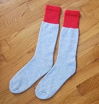 De Colección Par Para Hombres Botas Largas Calcetines Gris y Rojo Caza Senderismo Invierno Al Aire Libre Cálidos Foto 1 de 4