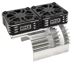 NHX RC 1/8 Twin Cyclone Alum HV Cooling Fan Cover 28000RPM Motor Heatsink Silver - Picture 1 of 7
