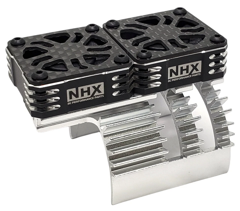 NHX RC 1/8 Twin Cyclone Alum HV Cooling Fan Cover 28000RPM Motor Heatsink Silver - Image 1 of 4