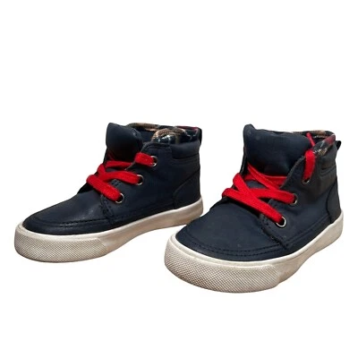 Falls Creek Kids Toddler Boys 7M Lace Up Navy Blue Faux Leather Sneakers - Image 1 of 4