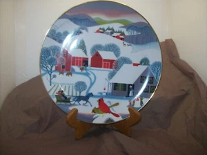 Betsey Bates Christmas Morning 9” Plate 1980 World Book Annual Series USA - Picture 1 of 3