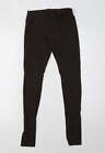 H&M Womens Brown Cotton Trousers Leggings Size 8 L29 in